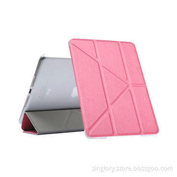 PU leather smart case for iPad air with PC holder